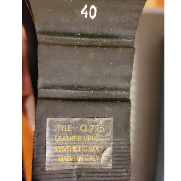 Fabianelli Made in Italy Size 40 Black Leather Lace Up Wedge Ankle Booties - Picture 7 of 7